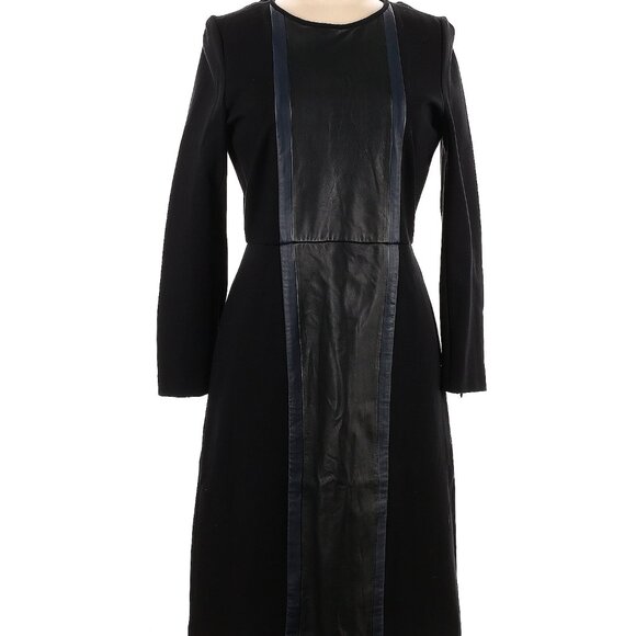 J.Crew Leather Panel Dress Black Size 8 ~ $228 - Picture 1 of 7